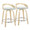 Grotto Upholstered 24" Mid-Century Modern Fixed-Height Counter Stool with Swivel in Natural Wood, Chrome Metal Footrest and Light Green Fabric- Set of 2 — pair view