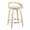 Grotto Upholstered 24" Mid-Century Modern Fixed-Height Counter Stool with Swivel in Natural Wood, Chrome Metal Footrest and Light Green Fabric- Set of 2 — product view