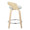 Grotto Upholstered 24" Mid-Century Modern Fixed-Height Counter Stool with Swivel in Natural Wood, Chrome Metal Footrest and Light Green Fabric- Set of 2 — side view