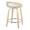 Grotto Upholstered 24" Mid-Century Modern Fixed-Height Counter Stool with Swivel in Natural Wood, Chrome Metal Footrest and Light Green Fabric- Set of 2 — rear three-quarter view