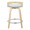 Grotto Upholstered 24" Mid-Century Modern Fixed-Height Counter Stool with Swivel in Natural Wood, Chrome Metal Footrest and Light Green Fabric- Set of 2 — back view