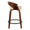 Grotto counter stool in Walnut Wood, Black Metal, Cream PU, side view, featuring swivel and wood frame