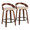 Grotto counter stool in Walnut Wood, Black Metal, Cream PU, coordinated set view, featuring swivel and wood frame