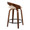 Grotto counter stool in Walnut Wood, Black Metal, Cream PU, back and side view, featuring swivel and wood frame