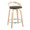 Grotto 24" Contemporary Fixed-Height Counter Stool with Swivel in Natural Wood and Brown Faux Leather with Round Chrome Metal Footrest- Set of 2 — product view