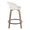 Grotto counter stool in Light Grey Wood, White PU, Black Metal, side view, featuring swivel and wood frame