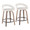 Grotto counter stool in Light Grey Wood, White PU, Black Metal, coordinated set view, featuring swivel and wood frame