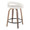 Grotto counter stool in Light Grey Wood, White PU, Black Metal, back and side view, featuring swivel and wood frame