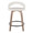 Grotto counter stool in Light Grey Wood, White PU, Black Metal, front view, featuring swivel and wood frame