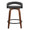 Grotto counter stool in Walnut Wood, Black PU, Black Metal, back view, featuring swivel and wood frame