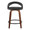 Grotto counter stool in Walnut Wood, Black PU, Black Metal, front view, featuring swivel and wood frame