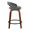 Grotto counter stool in Walnut Wood, Grey PU, Black Metal, side view, featuring swivel and wood frame