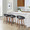 Grotto counter stool in Walnut Wood, Grey PU, Black Metal, featuring swivel and wood frame