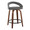 Grotto counter stool in Walnut Wood, Grey PU, Black Metal, product view, featuring swivel and wood frame
