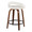 Grotto counter stool in Walnut Wood, White PU, Black Metal, back and side view, featuring swivel and wood frame