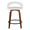 Grotto counter stool in Walnut Wood, White PU, Black Metal, front view, featuring swivel and wood frame
