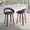 Grotto counter stool in Mahogany Wood, Black PU, Chrome Metal, featuring swivel and upholstered seat