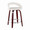 Grotto counter stool in Mahogany Wod, White PU, Chrome Metal, product view, featuring swivel and upholstered seat