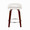 Grotto counter stool in Mahogany Wod, White PU, Chrome Metal, back view, featuring swivel and upholstered seat
