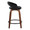 Grotto Upholstered 24" Contemporary Fixed-Height Counter Stool with Swivel in Walnut Wood and Black Velvet with Round Black Metal Footrest- Set of 2 — side view
