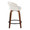 Grotto counter stool in Walnut Wood, White Velvet, Black Metal, side view, featuring swivel and wood frame