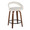 Grotto counter stool in Walnut Wood, White Velvet, Black Metal, product view, featuring swivel and wood frame