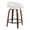 Grotto counter stool in Walnut Wood, White Velvet, Black Metal, back and side view, featuring swivel and wood frame