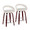 Grotto Upholstered 24" Mid-Century Modern Fixed-Height Counter Stool with Swivel in Mahogany Wood, Chrome Metal Footrest and White Velvet- Set of 2 — pair view
