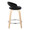 Grotto counter stool in Natural Wood, Black Velvet, Chrome Metal, side view, featuring swivel and wood frame