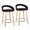 Grotto counter stool in Natural Wood, Black Velvet, Chrome Metal, coordinated set view, featuring swivel and wood frame