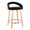Grotto counter stool in Natural Wood, Black Velvet, Chrome Metal, product view, featuring swivel and wood frame