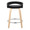 Grotto counter stool in Natural Wood, Black Velvet, Chrome Metal, back view, featuring swivel and wood frame