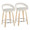 Grotto counter stool in Natural Wood, White Velvet, Chrome Metal, coordinated set view, featuring swivel and wood frame