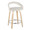 Grotto counter stool in Natural Wood, White Velvet, Chrome Metal, product view, featuring swivel and wood frame
