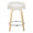 Grotto counter stool in Natural Wood, White Velvet, Chrome Metal, back view, featuring swivel and wood frame