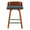 Maya counter stool in Black Metal, Walnut Wood, Charcoal Fabric, front view, featuring swivel and wood frame