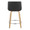 Santi 24" Mid-Century Modern Fixed-Height Counter Stool with Swivel in Zebra Wood and Black Faux Leather with Round Chrome Metal Footrest- Set of 2 — back view