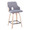 Stella 24" Contemporary Fixed-Height Counter Stool with Swivel in Natural Wood, Light Grey Fabric and Square Black Metal Footrest- Set of 2 — product view