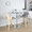 Stella 24" Contemporary Fixed-Height Counter Stool with Swivel in Natural Wood, Light Grey Fabric and Square Black Metal Footrest- Set of 2 — lifestyle photo 3