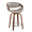Symphony 24" Mid-Century Modern Fixed-Height Counter Stool with Swivel in Walnut Wood and Grey Faux Leather with Round Chrome Metal Footrest- Set of 2 — product view