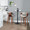 Symphony 24" Mid-Century Modern Fixed-Height Counter Stool with Swivel in Walnut Wood and Grey Faux Leather with Round Chrome Metal Footrest- Set of 2 — lifestyle photo 3