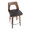 Trilogy counter stool in Walnut Wood, Brown PU, Chrome, top view, featuring swivel and upholstered seat