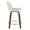 Tintori counter stool in Walnut Wood, Cream Fabric, Chrome Metal, side view, featuring swivel and wood frame