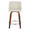 Tintori counter stool in Walnut Wood, Cream Fabric, Chrome Metal, front view, featuring swivel and wood frame