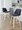 Toriano 24" Contemporary Fixed-Height Counter Stool with Swivel in Natural Wood and Blue Fabric with Square Chrome Metal Footrest- Set of 2 — lifestyle photo 2