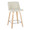 Toriano 24" Contemporary Fixed-Height Counter Stool with Swivel in Natural Wood and Cream Fabric with Square Chrome Metal Footrest- Set of 2 — product view