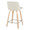 Toriano 24" Contemporary Fixed-Height Counter Stool with Swivel in Natural Wood and Cream Fabric with Square Chrome Metal Footrest- Set of 2 — rear three-quarter view