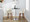 Toriano Mid-Century Modern Fixed-Height Counter Stool in Walnut Wood and Cream Fabric with Square Black Metal Footrest- Set of 2 — lifestyle photo 3
