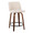 Tintori counter stool in Walnut Wood, Cream Noise Fabric, Black Metal, product view, featuring swivel and metal footrest
