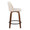 Toriano 24" Mid-Century Modern Fixed-Height Counter Stool with Swivel in Walnut Wood and Cream Noise Fabric with Round Black Metal Footrest- Set of 2 — side view